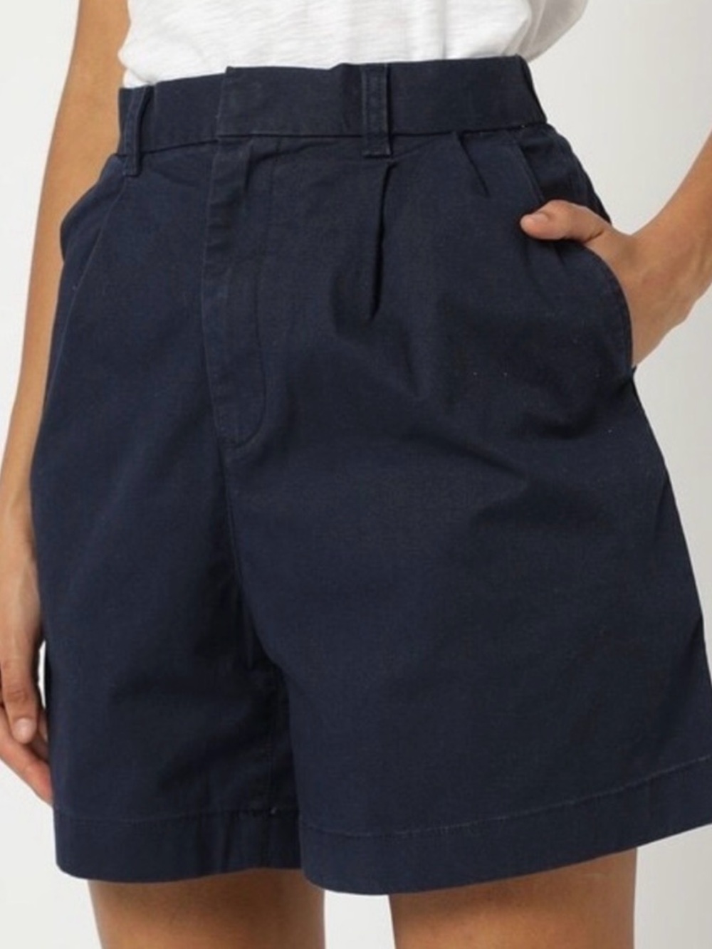 GAP Navy High-Rise Pleated Women’s Shorts